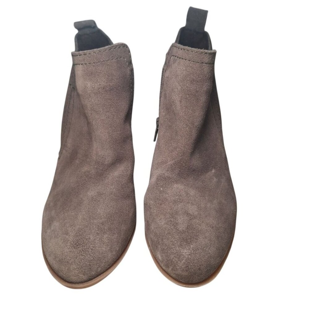 Diba Ankle Booties Low Heel Brown Zip Womens‎ US 6 Faux Suede - Picture 8 of 9